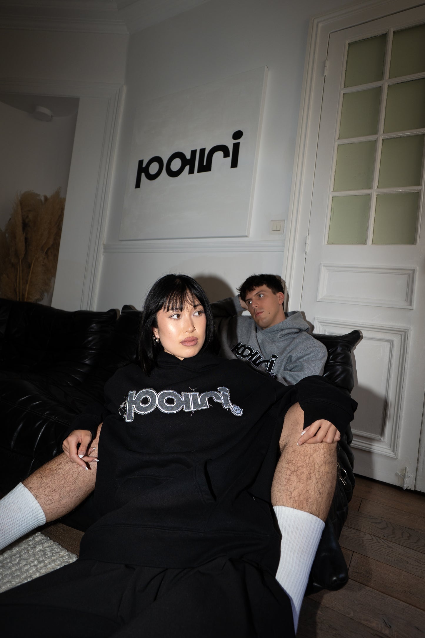 BLACK & GREY HOODIE "PARI"