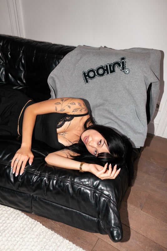 GREY & BLACK HOODIE "PARI"